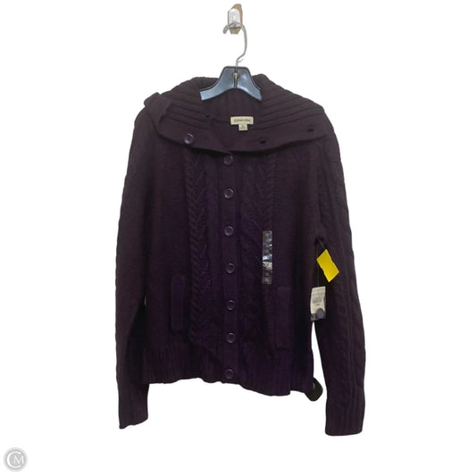 Sweater Cardigan By St Johns Bay In Purple, Size: Xl