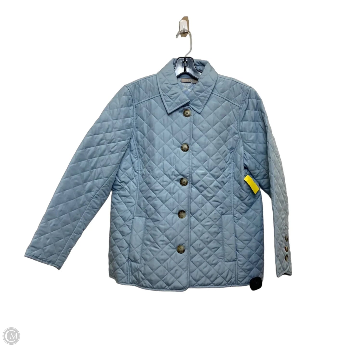 Jacket Puffer & Quilted By Chicos In Blue, Size: M