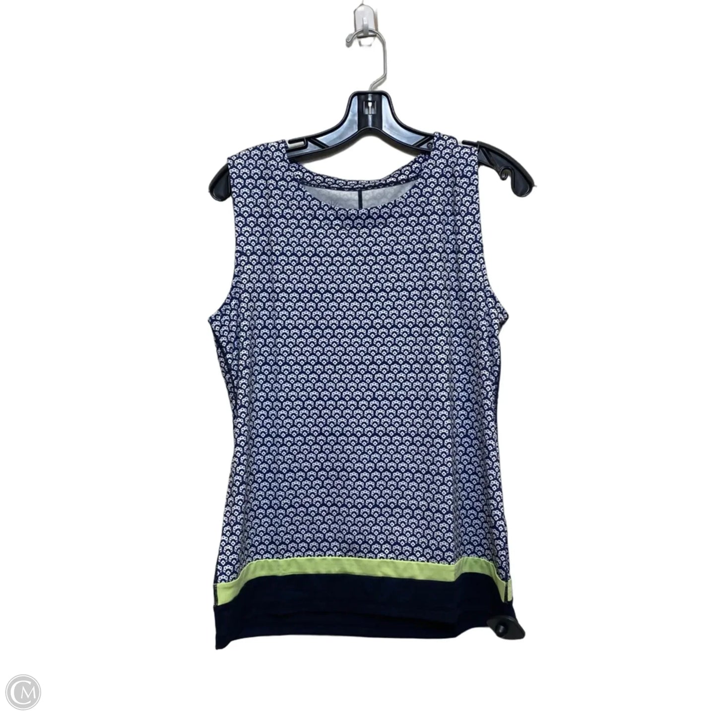 Top Sleeveless By Talbots In Blue & White, Size: M