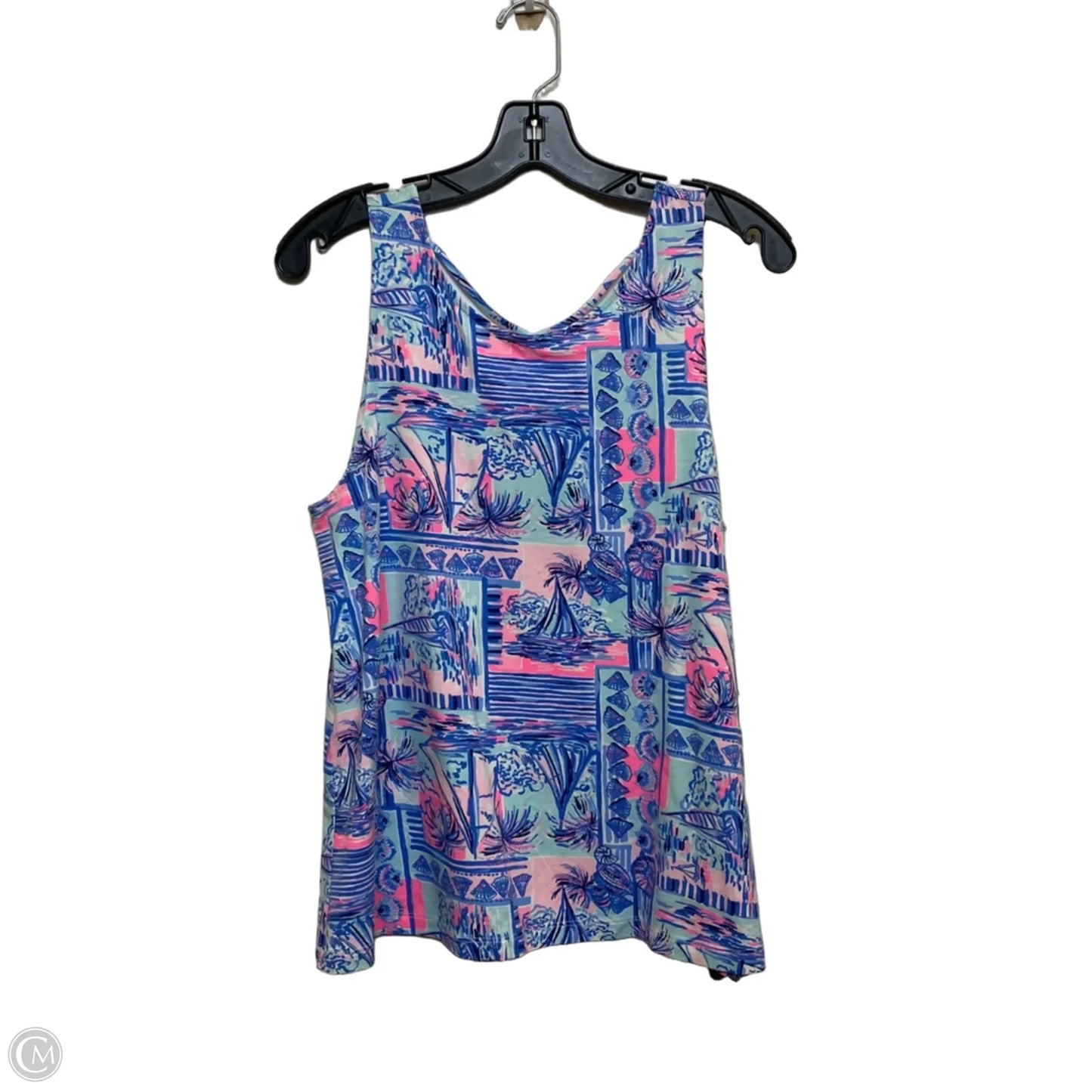 Top Sleeveless Designer By Lilly Pulitzer In Blue & Pink, Size: M