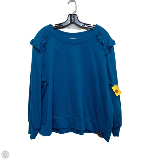Top 3/4 Sleeve By Time And Tru In Blue, Size: 3x