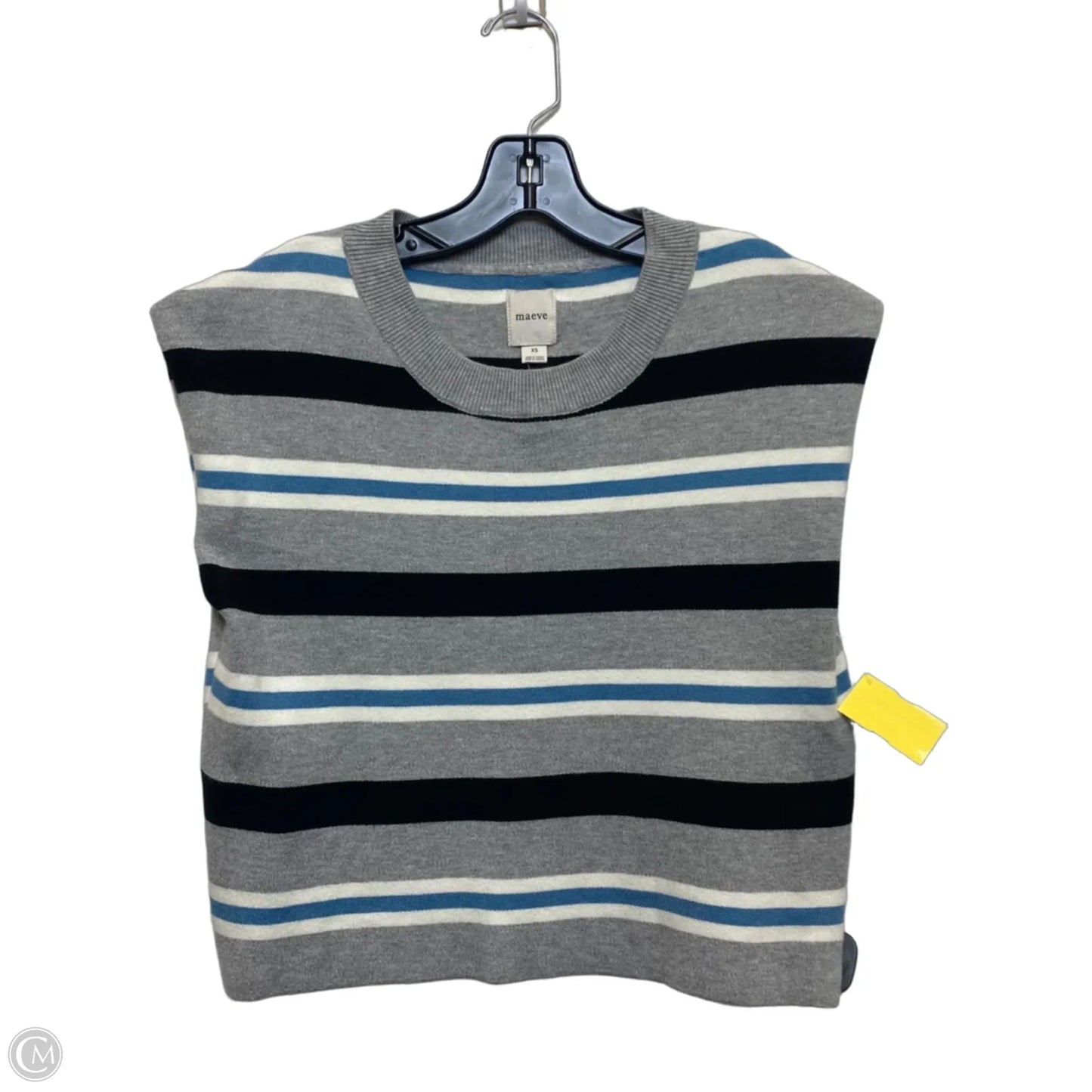 Top Sleeveless By Maeve In Blue & Grey, Size: Xs