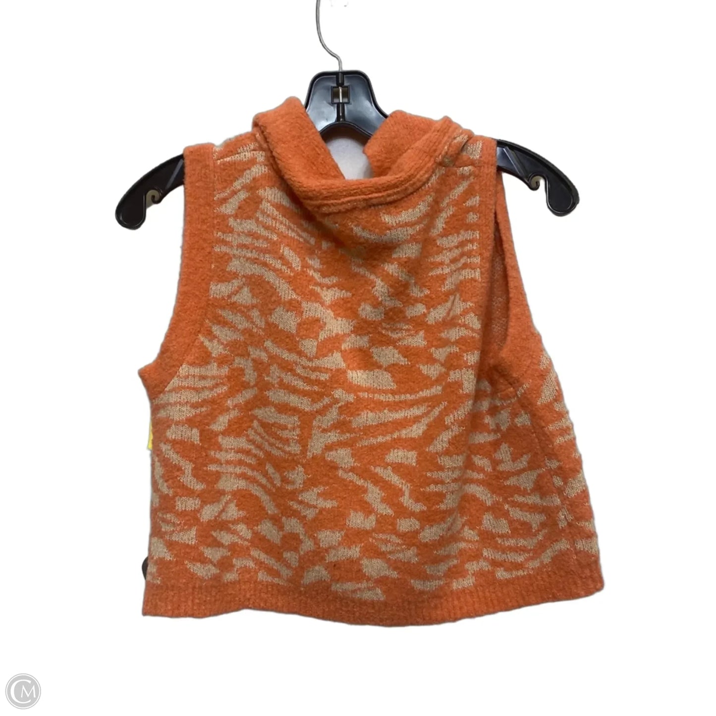 Vest Sweater By Illa Illa In Orange & Tan, Size: M