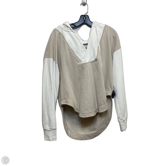 Sweatshirt Hoodie By Pilcro In Tan & White, Size: M