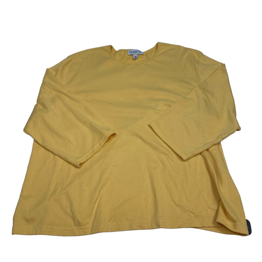 Yellow Top Long Sleeve Basic Clothes Mentor, Size 3x