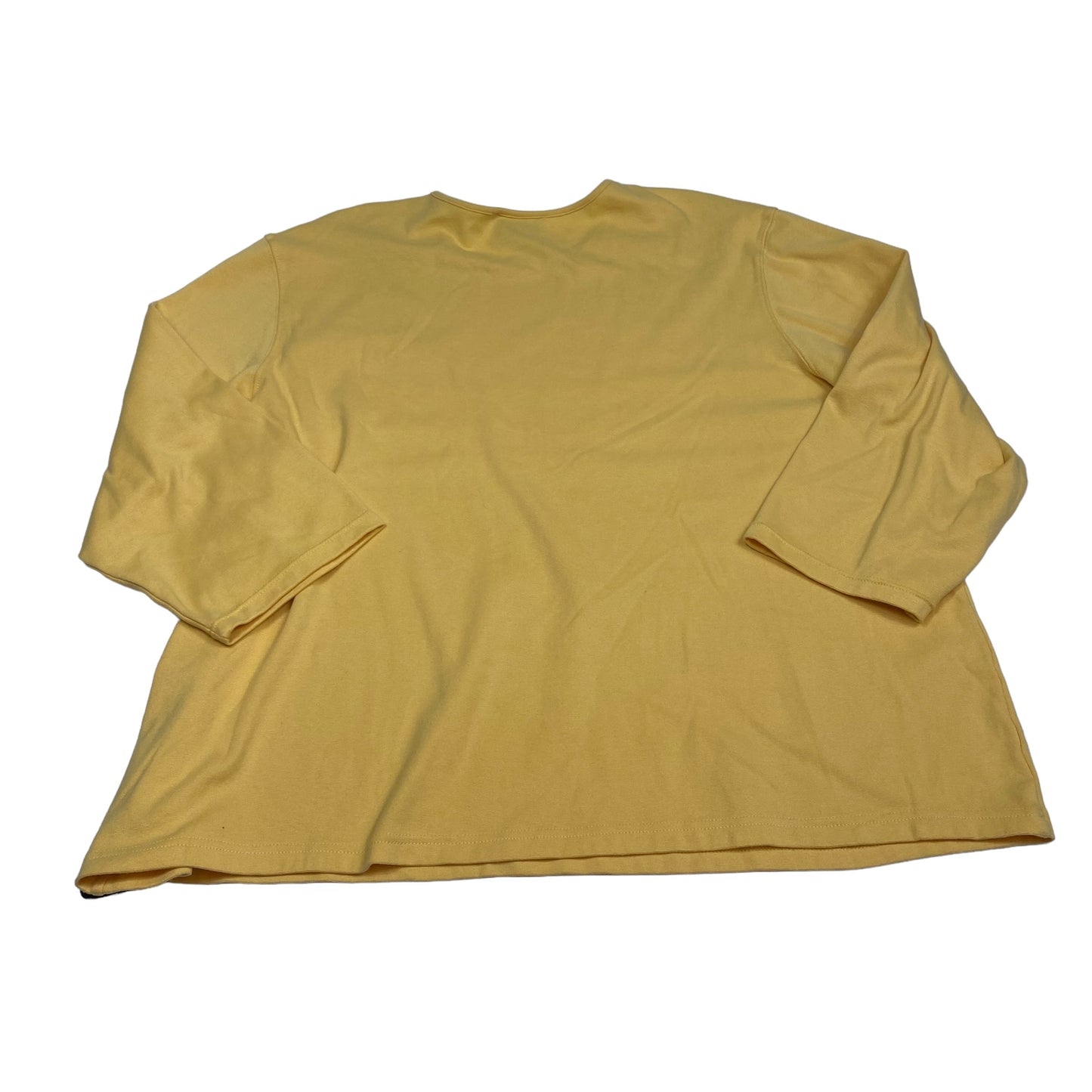 Yellow Top Long Sleeve Basic Clothes Mentor, Size 3x