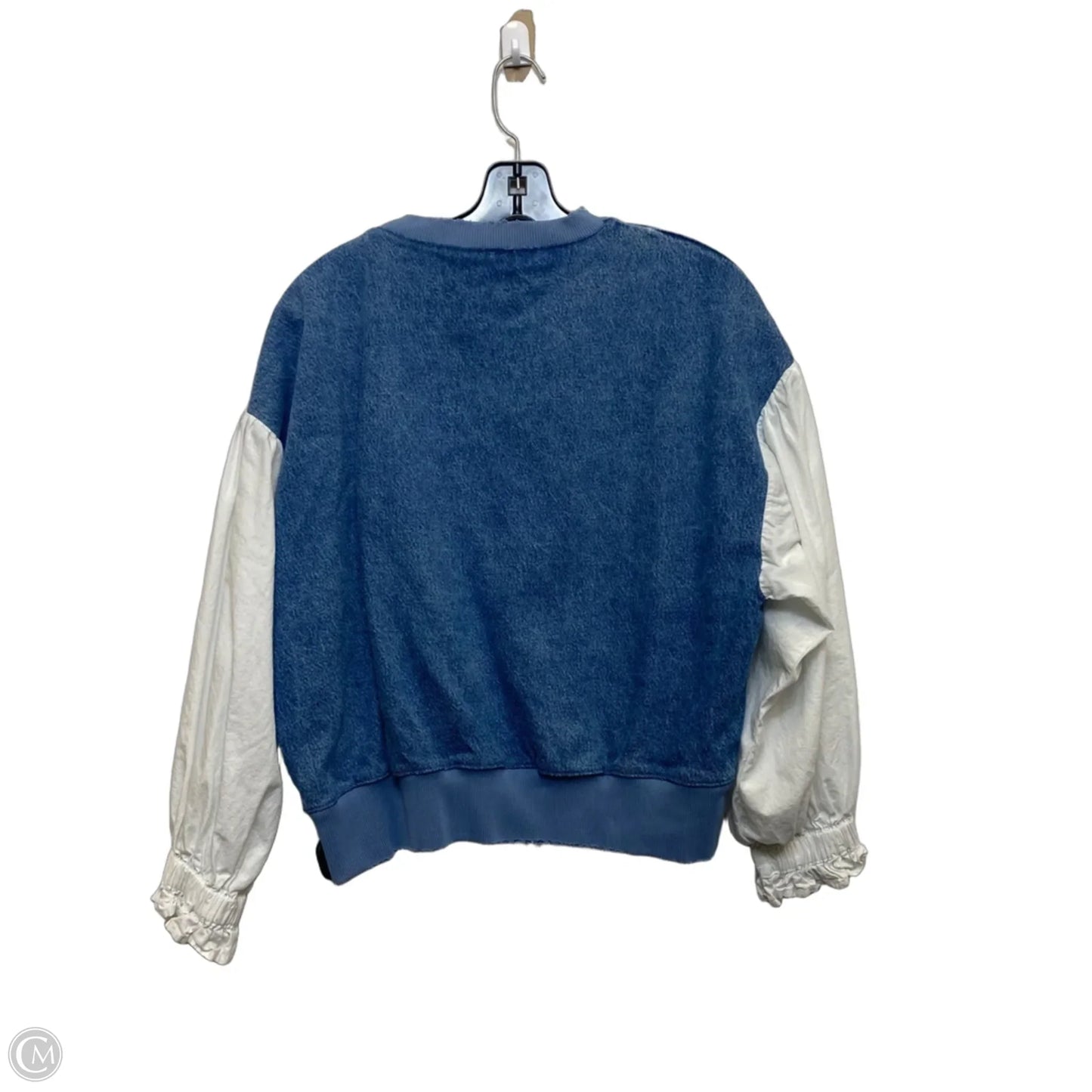 Top Long Sleeve By Zara In Blue Denim, Size: M