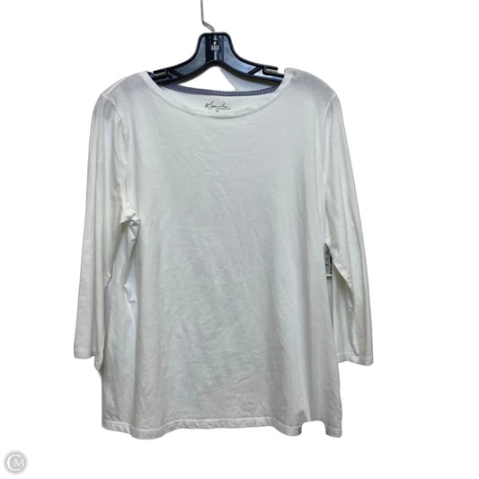 Top 3/4 Sleeve Basic By Kim Rogers In White, Size: Lp