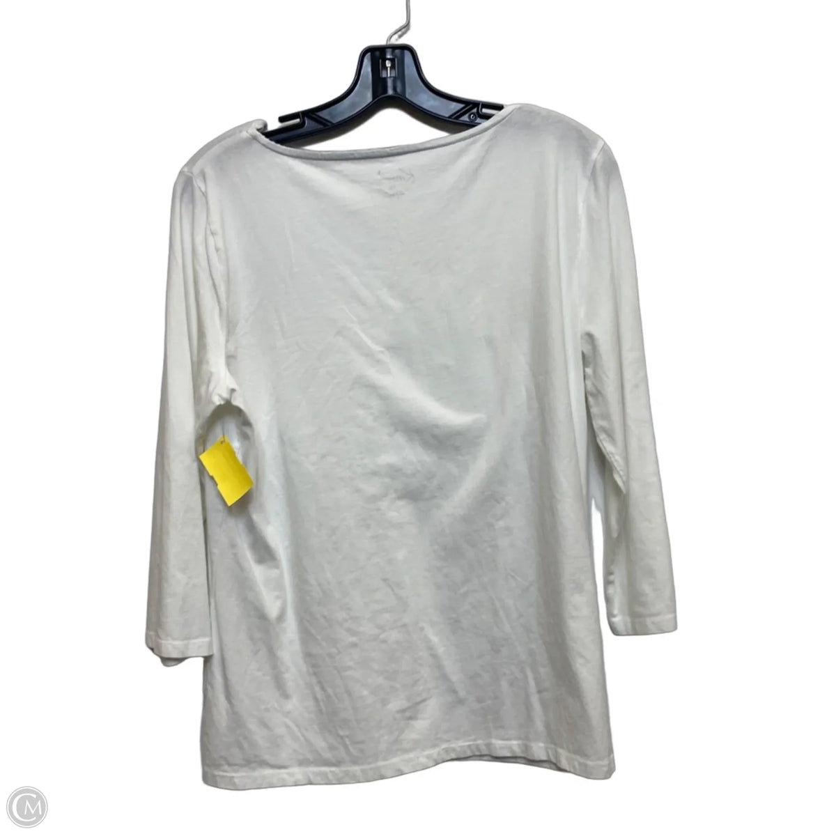 Top 3/4 Sleeve Basic By Kim Rogers In White, Size: Lp
