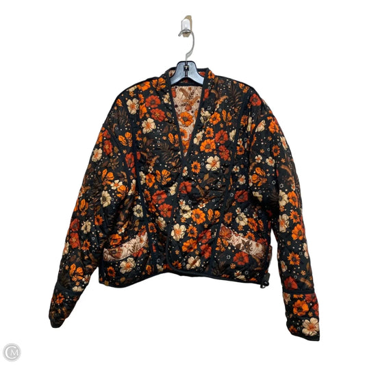Jacket Puffer & Quilted By Simply Southern In Black & Orange, Size: Xxl