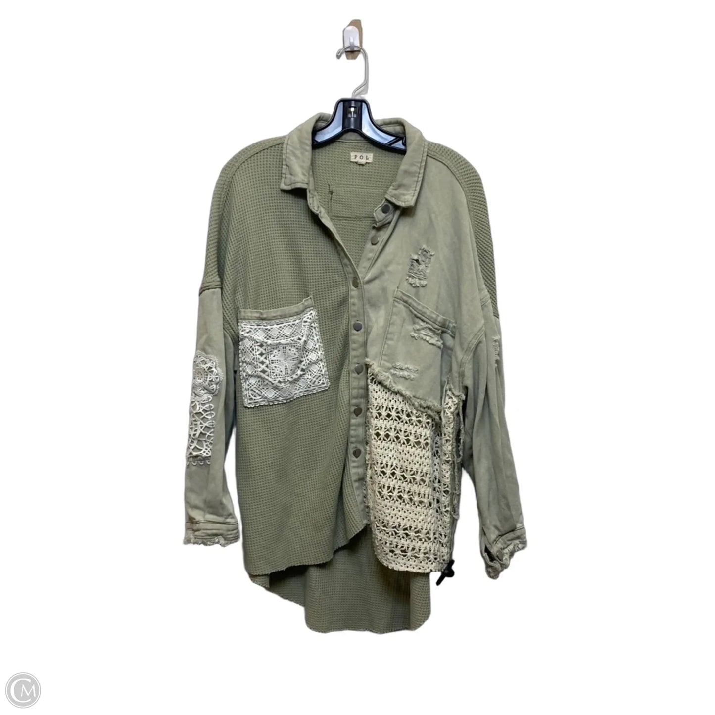 Top Long Sleeve By Pol In Green, Size: S