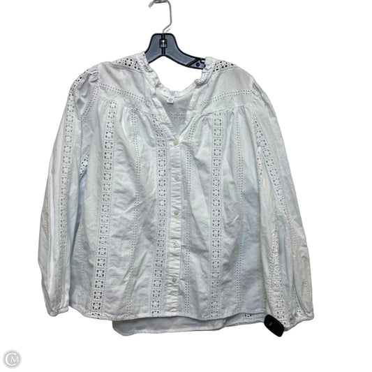Top Long Sleeve By Time And Tru In White, Size: L