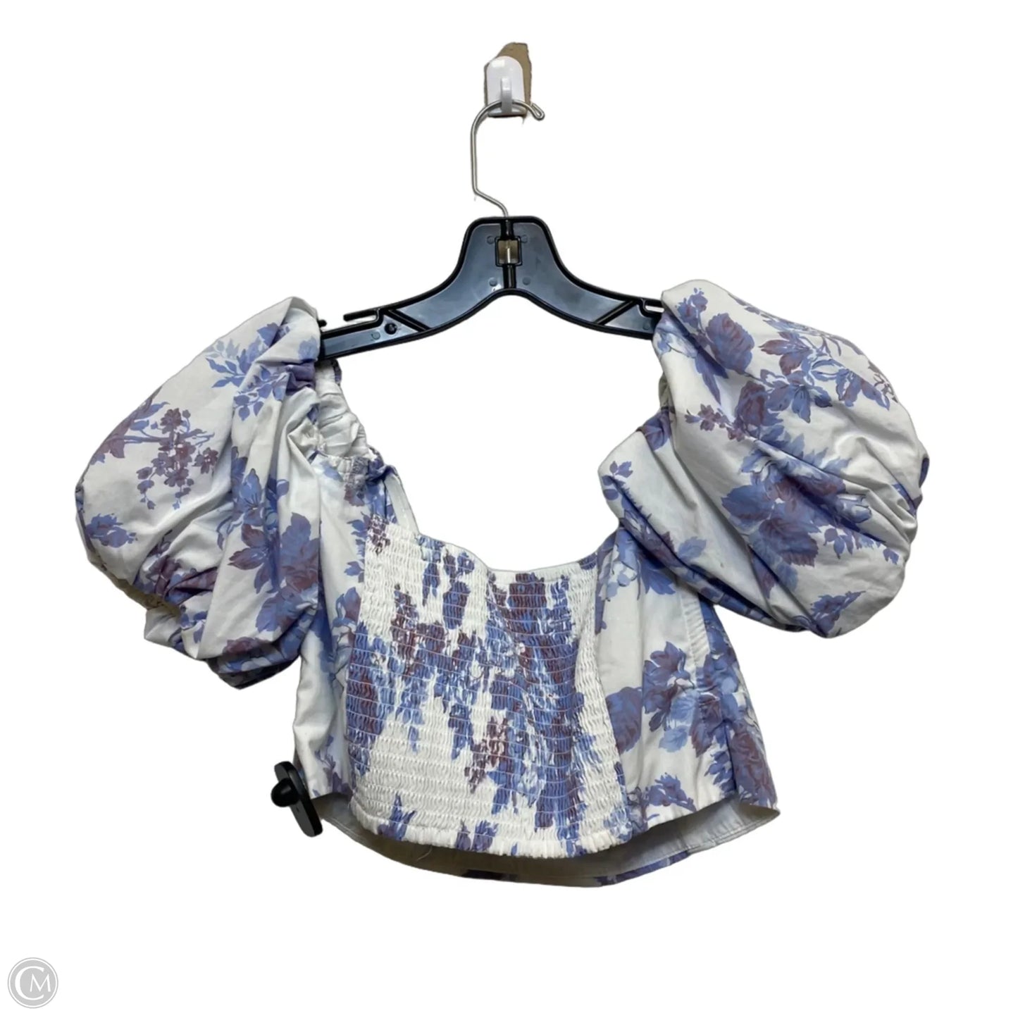 Top Short Sleeve By Abercrombie And Fitch In Blue & White, Size: M