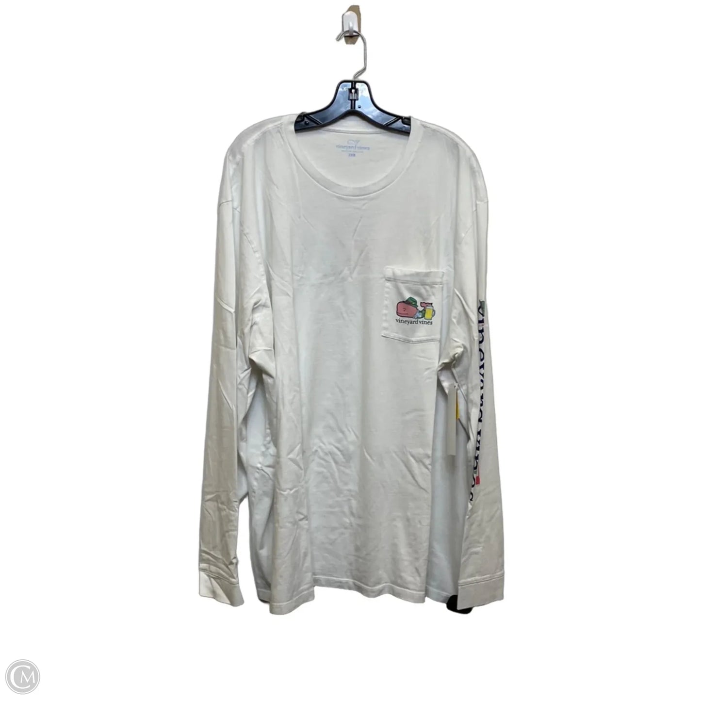 Top Long Sleeve Designer By Vineyard Vines In White, Size: 3x