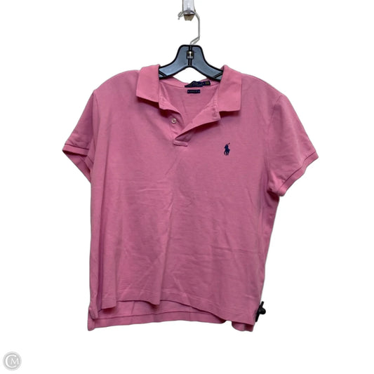 Top Short Sleeve By Polo Ralph Lauren In Pink, Size: L