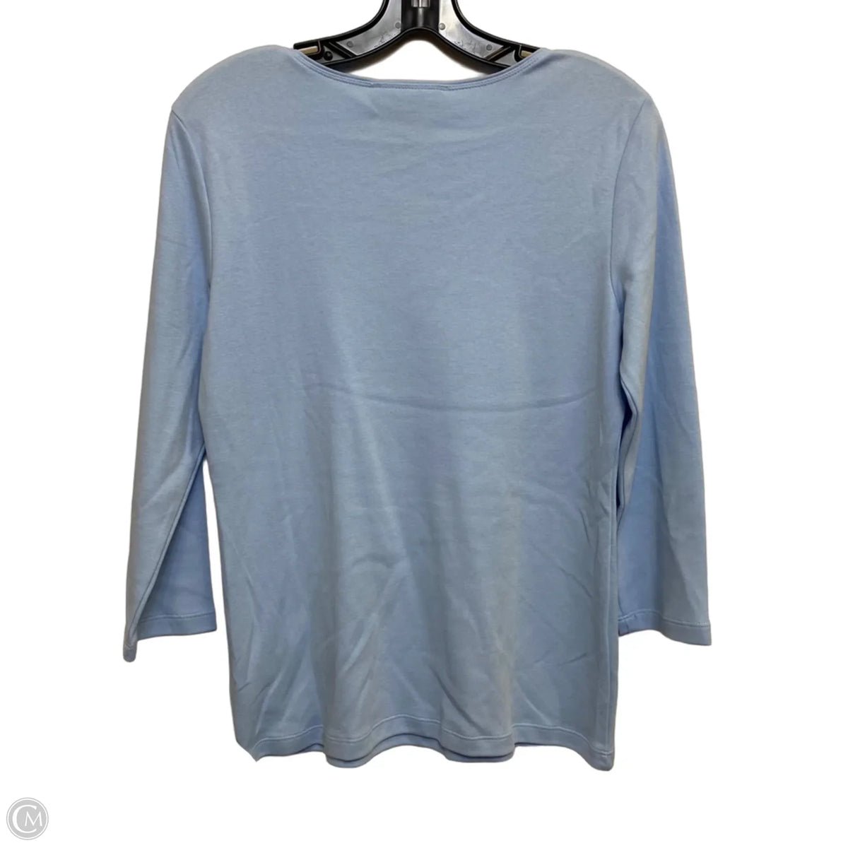 Top 3/4 Sleeve Basic By Karen Scott In Blue, Size: S