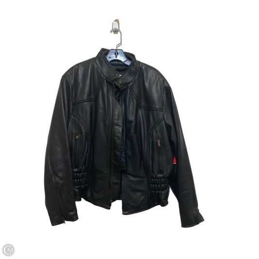 Jacket Leather By Fox Creek In Black, Size: Xxl