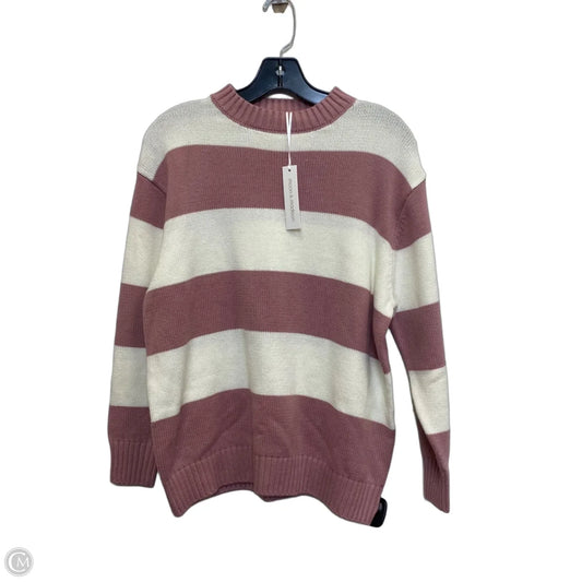Sweater By Moon And Madison In Cream & Pink, Size: Xs