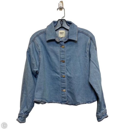 Top Long Sleeve By Oat In Blue Denim, Size: Xs