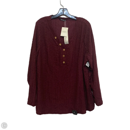 Top Long Sleeve By Bloomchic In Red, Size: 1x