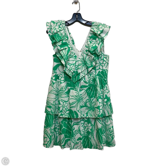 Dress Designer By Lilly Pulitzer In Green & White, Size: M