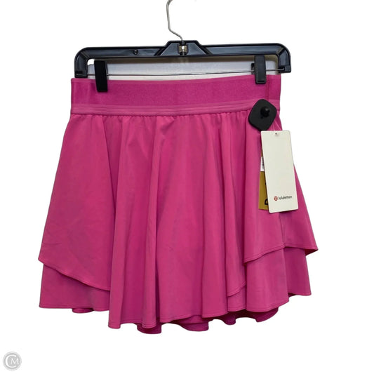 Athletic Skort Designer By Lululemon In Pink, Size: S
