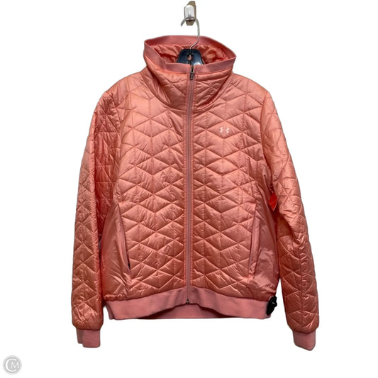 Athletic Jacket By Under Armour In Coral, Size: L