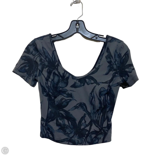 Athletic Top Short Sleeve Designer By Lululemon In Black & Grey, Size: S