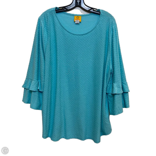 Top 3/4 Sleeve By Ruby Rd In Teal, Size: 3x