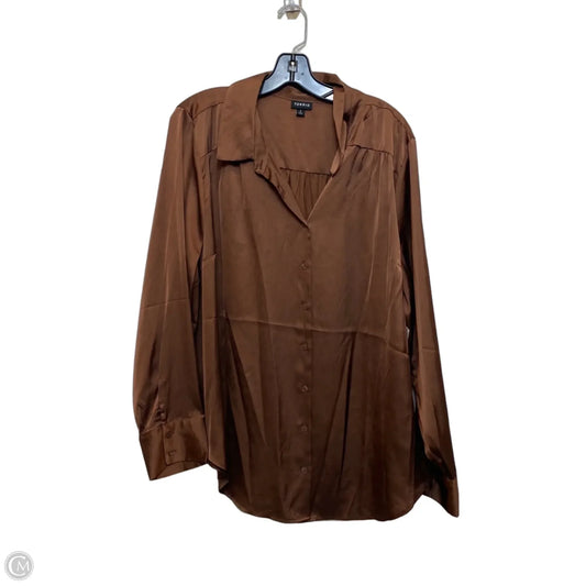 Blouse Long Sleeve By Torrid In Brown, Size: 2x