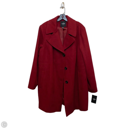 Coat Peacoat By London Fog In Red, Size: 3x
