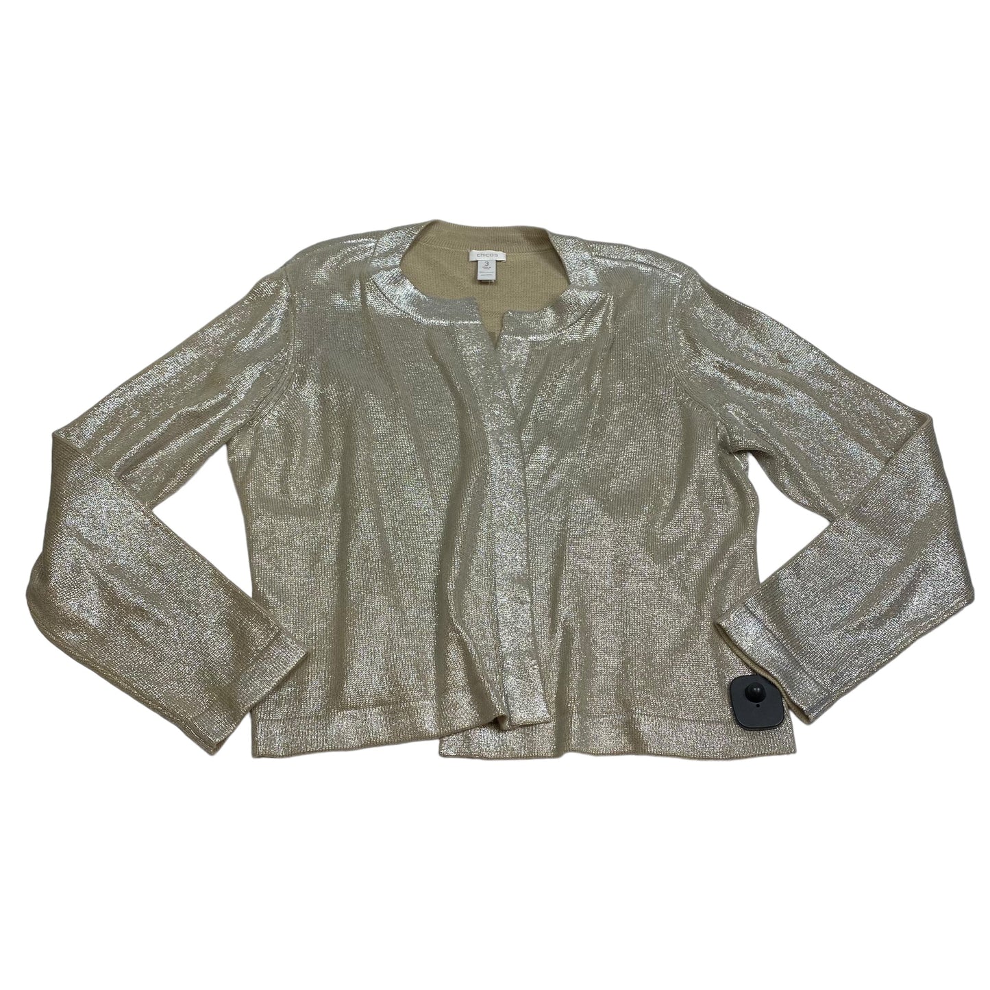 Silver & Tan Sweater Cardigan Chicos, Size Xl