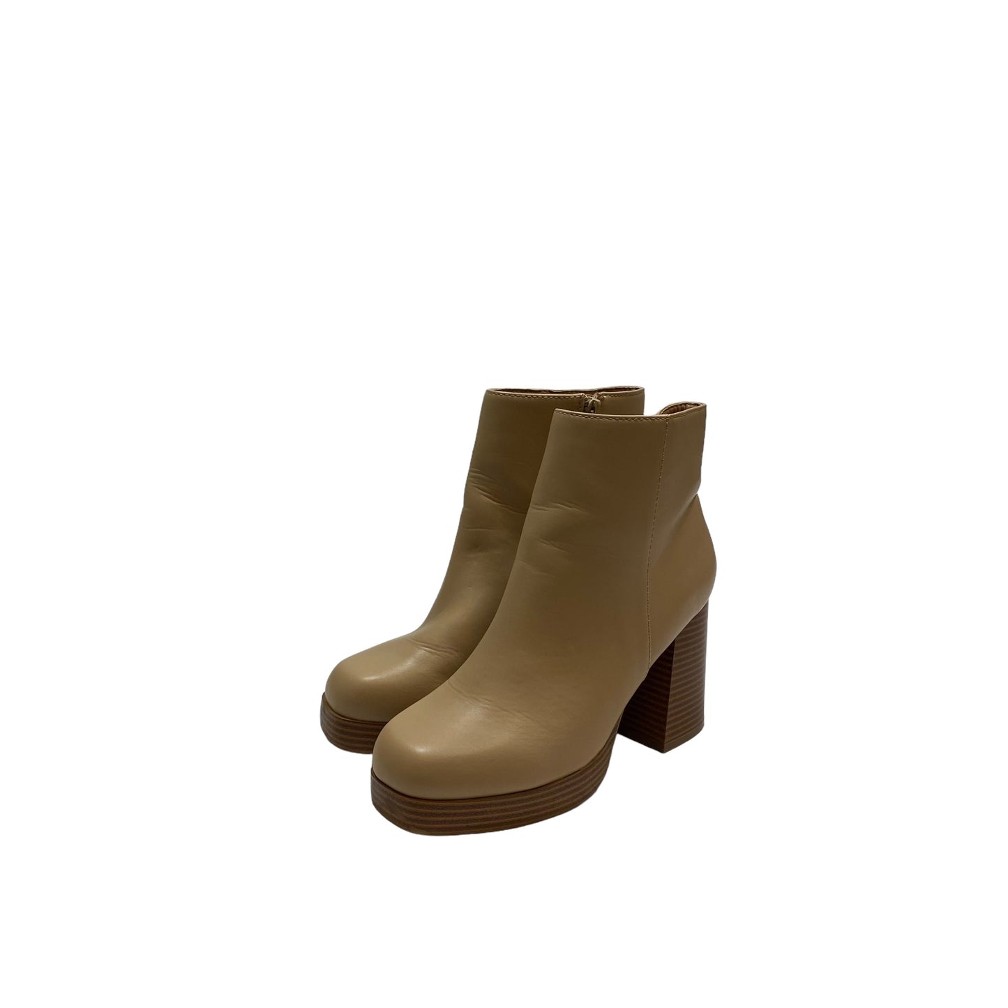 Boots Ankle Heels By True Craft In Tan, Size: 7