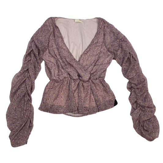 Top Long Sleeve By Peach Love Cream California In Purple, Size: S