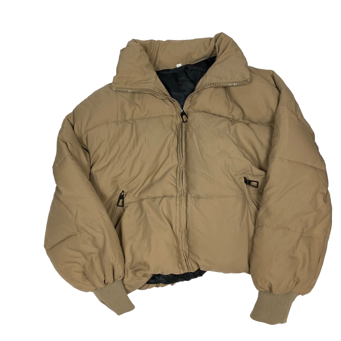 Coat Puffer & Quilted By Cmf In Tan, Size: L