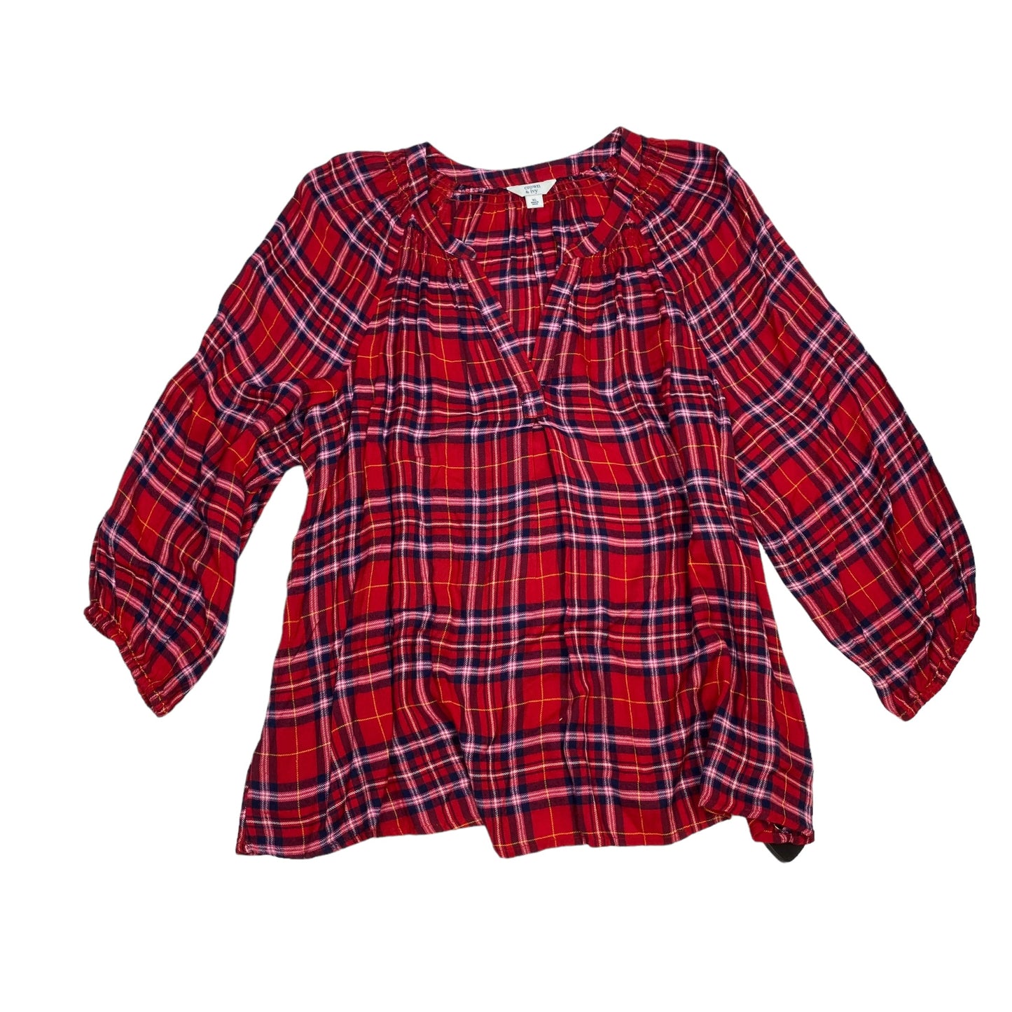 Top Long Sleeve By Crown And Ivy In Red, Size: Xl