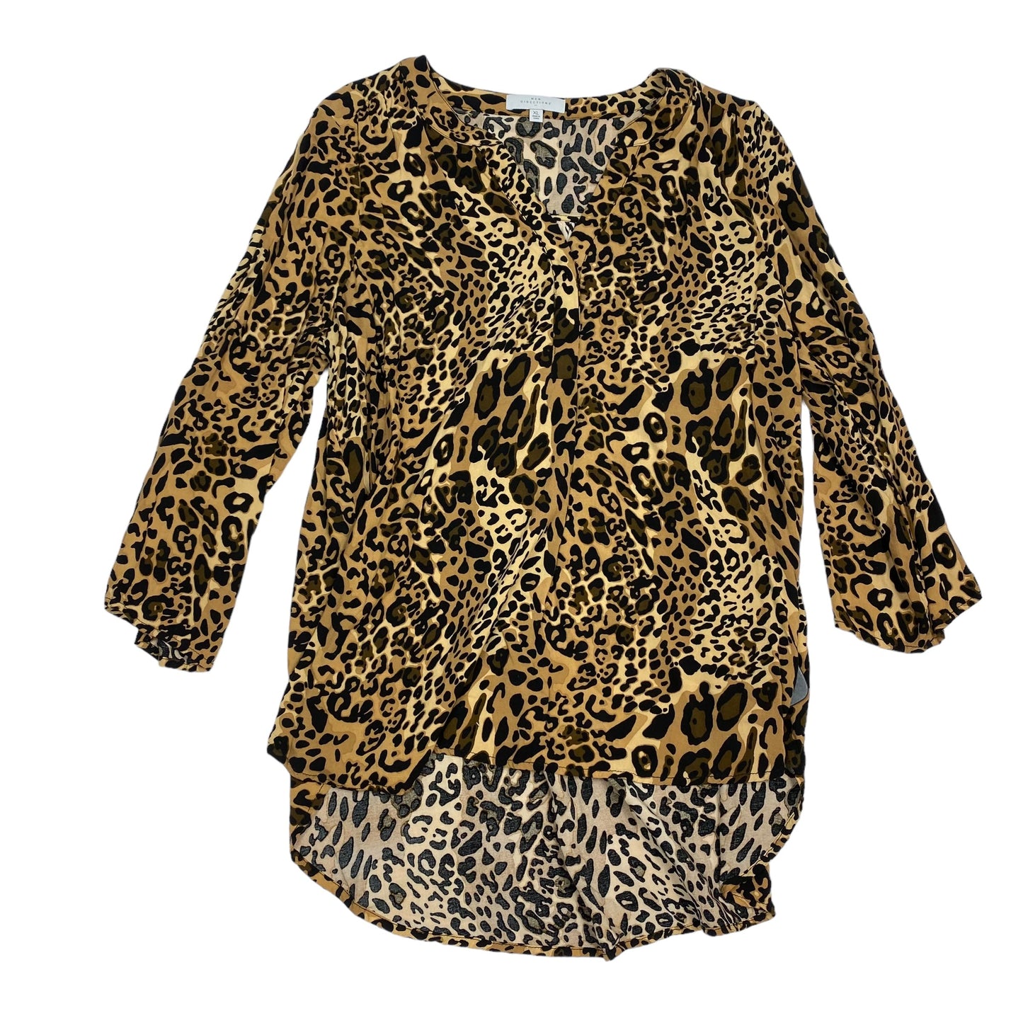 Top Long Sleeve By New Directions In Animal Print, Size: Xl