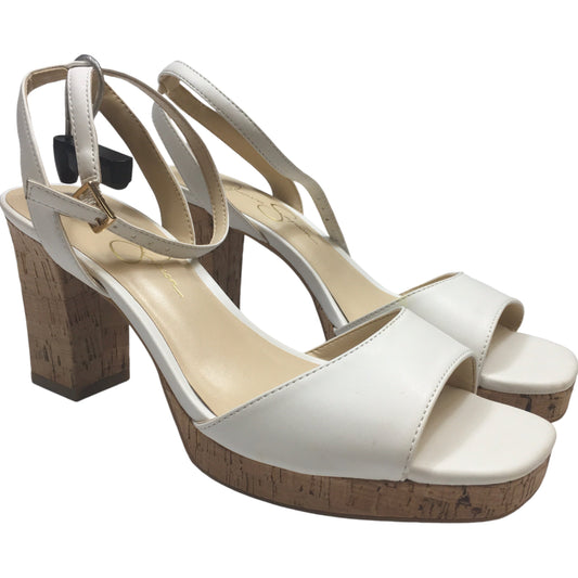 Sandals Heels Block By Jessica Simpson In White, Size: 8.5