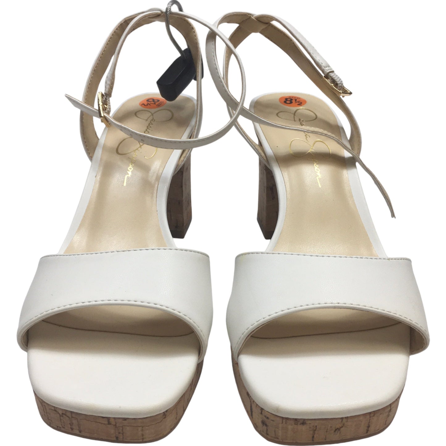 Sandals Heels Block By Jessica Simpson In White, Size: 8.5