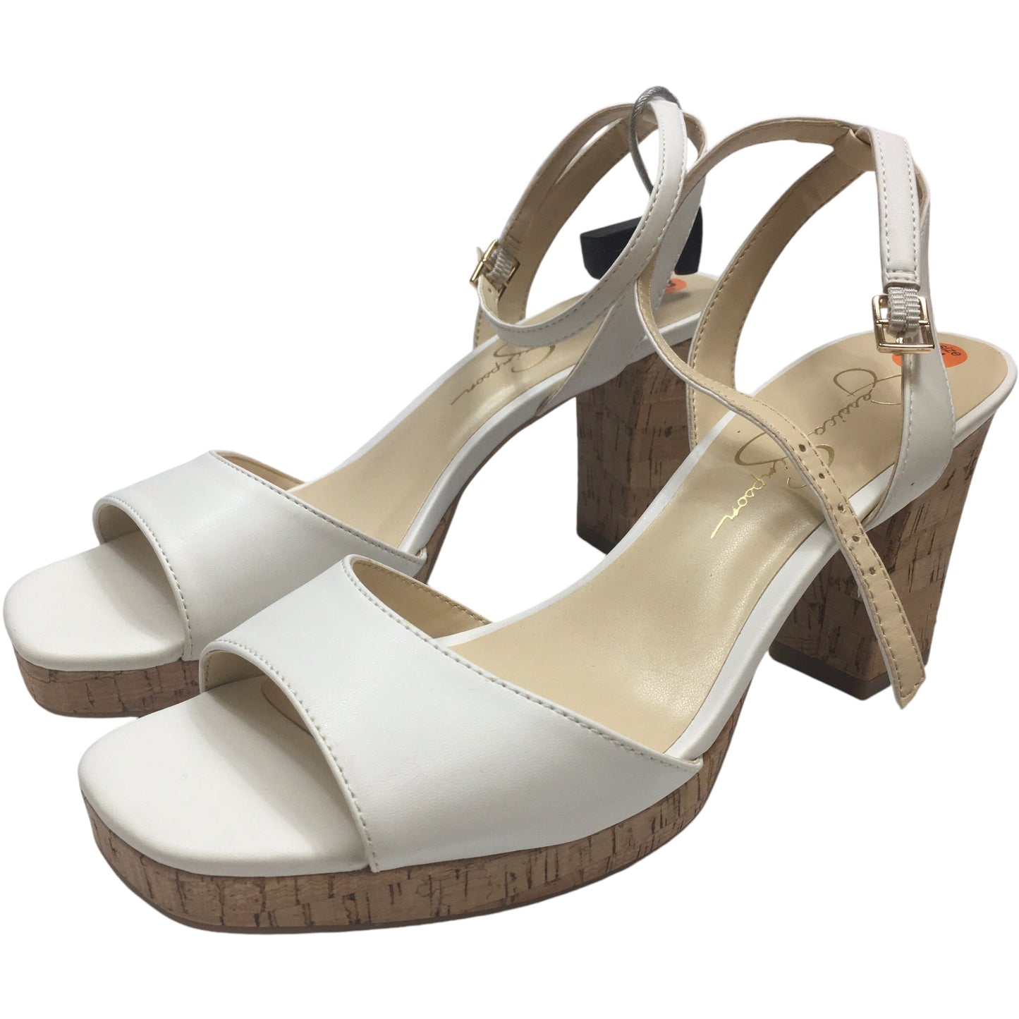 Sandals Heels Block By Jessica Simpson In White, Size: 8.5