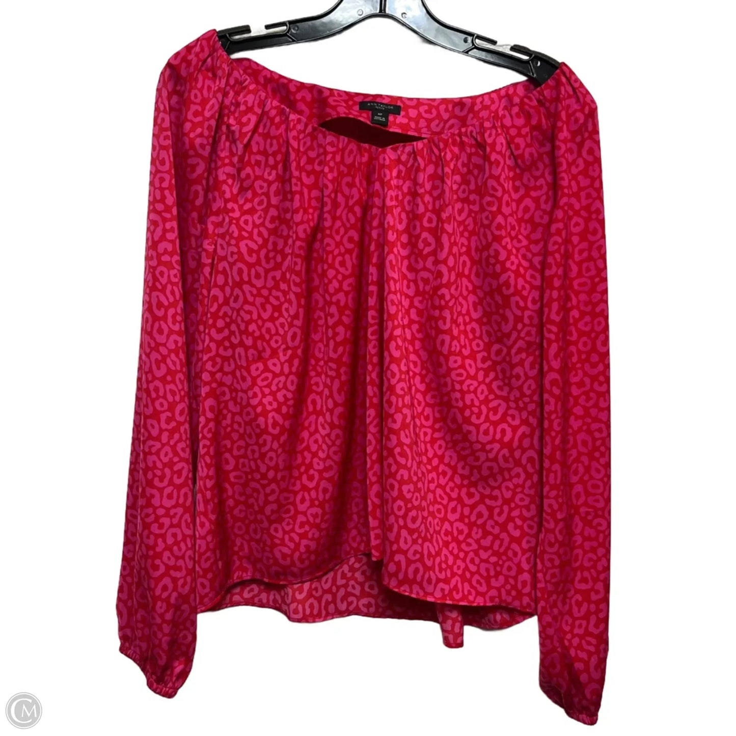Top Long Sleeve By Ann Taylor In Pink & Red, Size: M