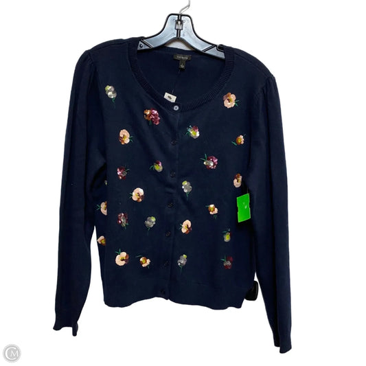 Sweater Cardigan By Talbots In Blue, Size: L
