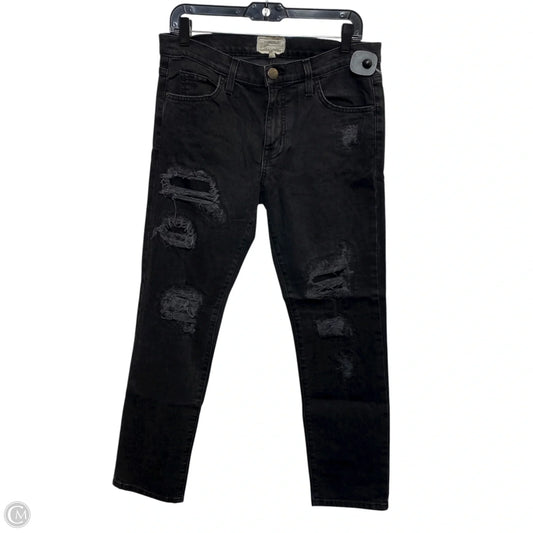 Jeans Straight By Current/elliott In Black Denim, Size: 4