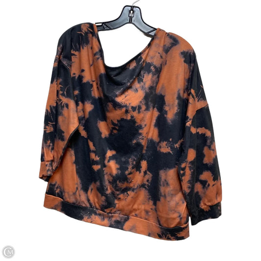 Sweatshirt Crewneck By Shein In Black & Orange, Size: 2x