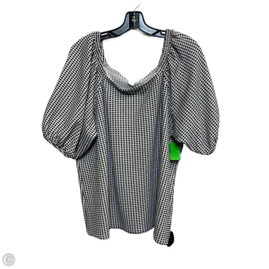 Top Short Sleeve By Ava & Viv In Black & White, Size: 2x