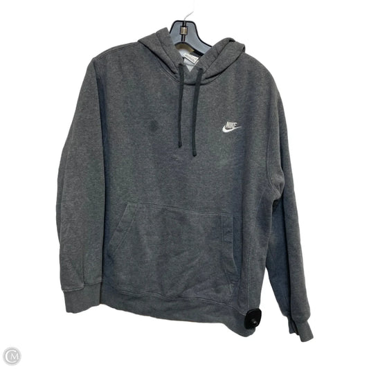 Athletic Sweatshirt Hoodie By Nike In Grey, Size: S