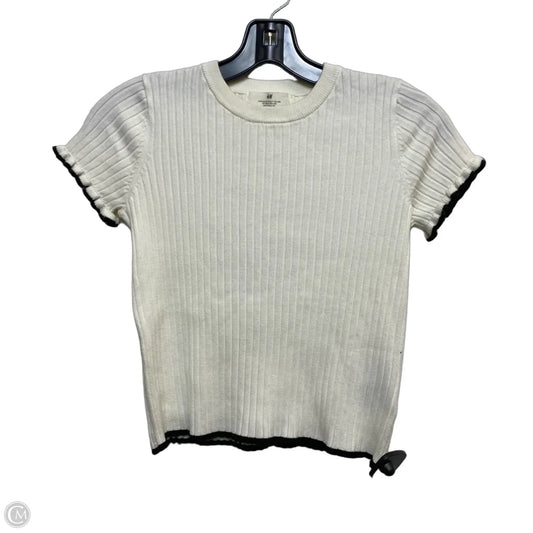 Top Short Sleeve By H&m In Cream, Size: S