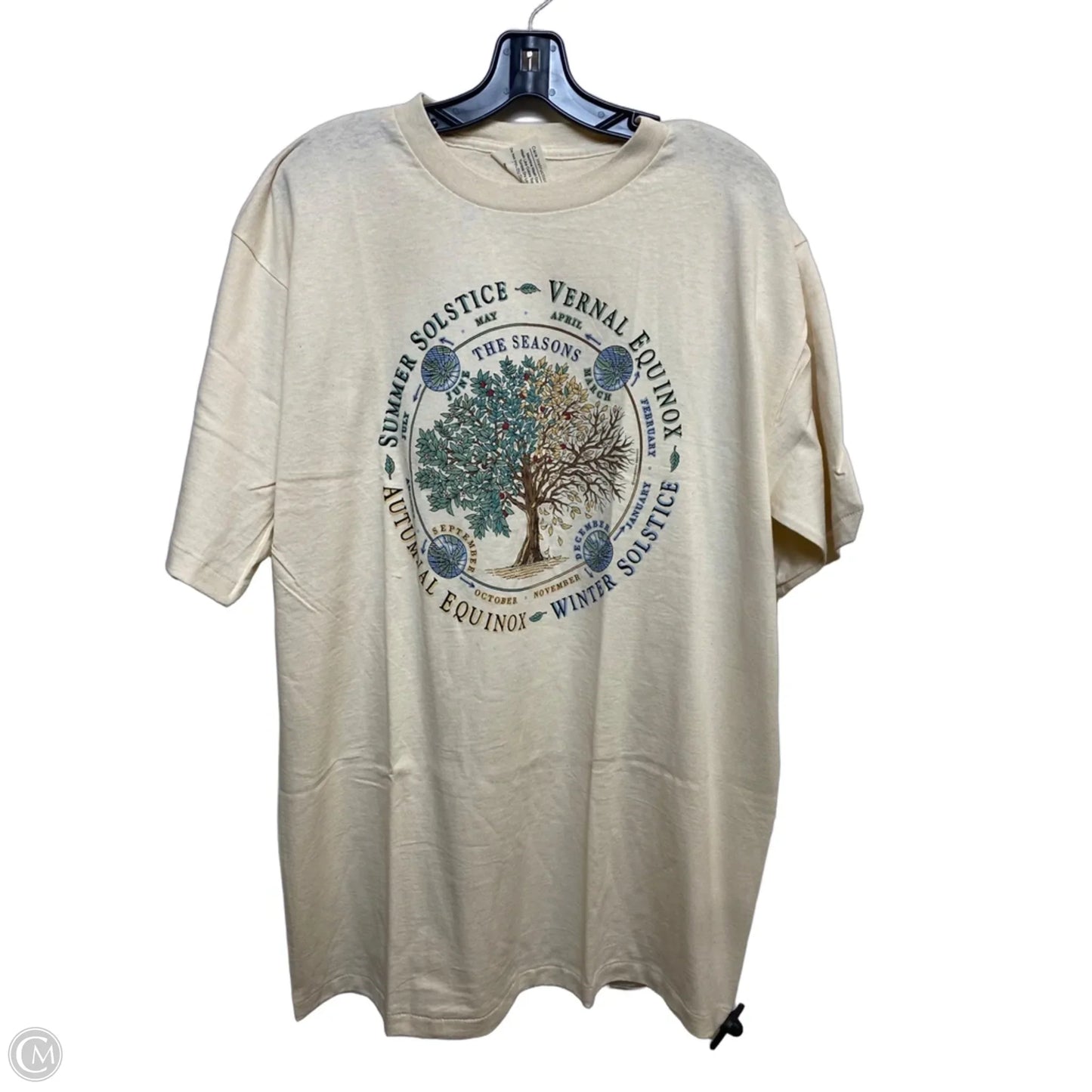 Top Short Sleeve By Clothes Mentor In Cream, Size: Xl
