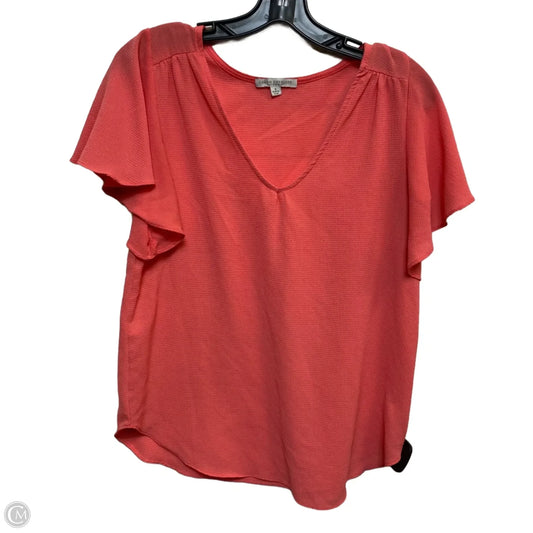Top Short Sleeve By Green Envelope In Pink, Size: S