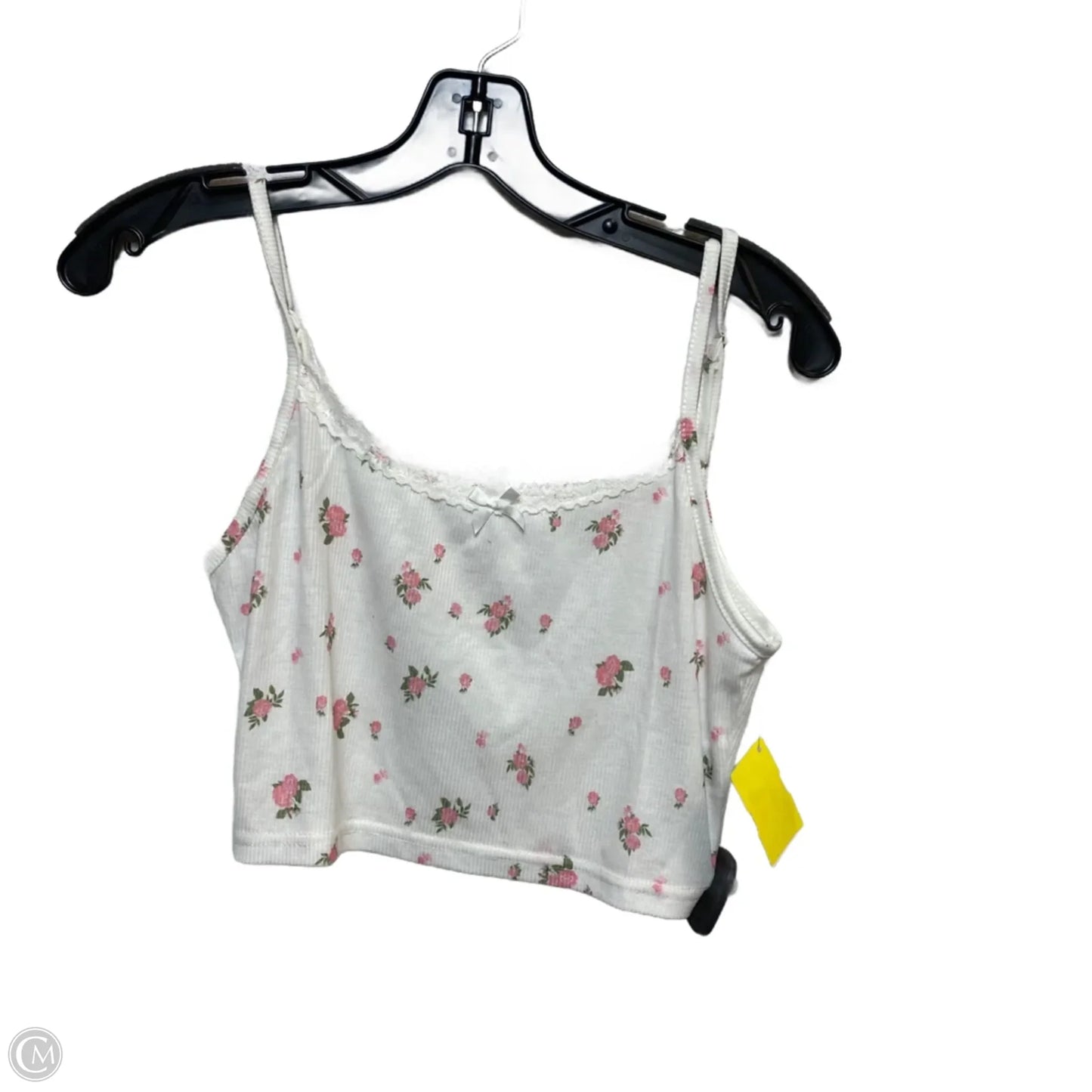 Top Sleeveless By Shein In Pink & White, Size: M